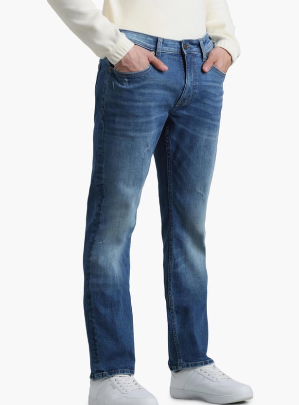 JACK & JONES Men Washed Slim Straight Jeans