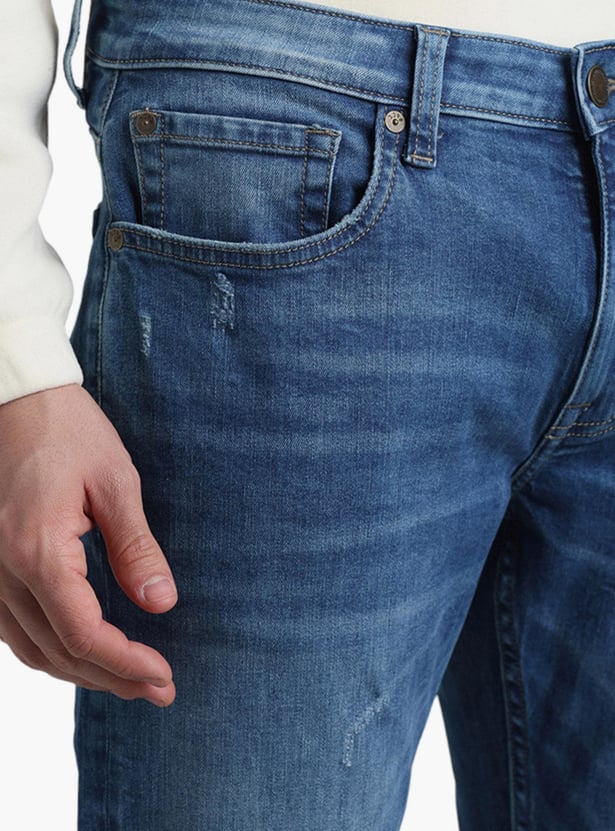 JACK & JONES Men Washed Slim Straight Jeans