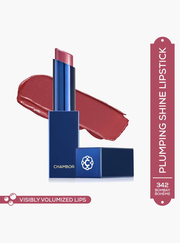 CHAMBOR Colour Studio Tres Shine Plump Lipstick - Bombay Boheme 342 - 3gm