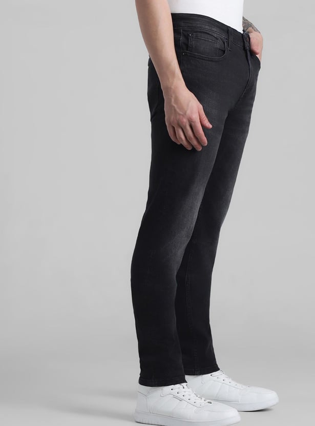 JACK & JONES Men Stonewashed Slim Straight Fit Jeans