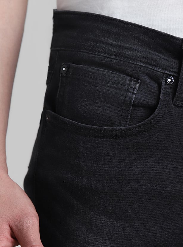 JACK & JONES Men Stonewashed Slim Straight Fit Jeans