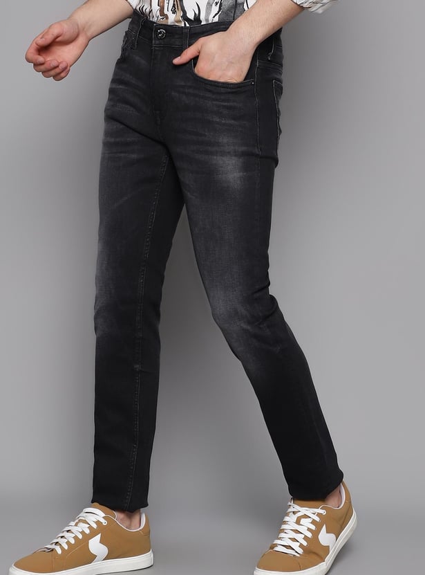 JACK & JONES Men Stonewashed Slim Straight Fit Jeans