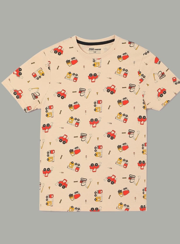 FAME FOREVER Boys Graphic Print Regular Fit T-shirt