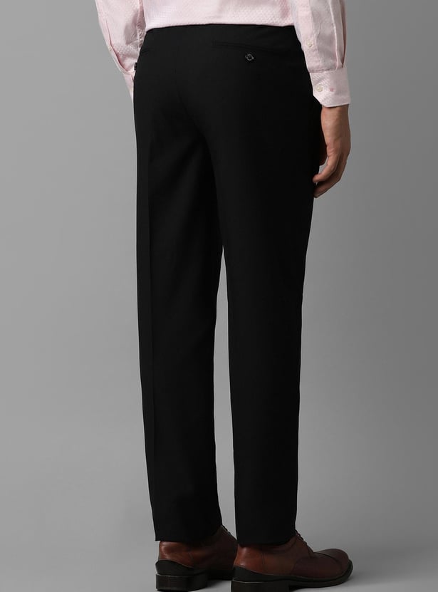 LOUIS PHILIPPE Men Solid Slim Straight Formal Trousers