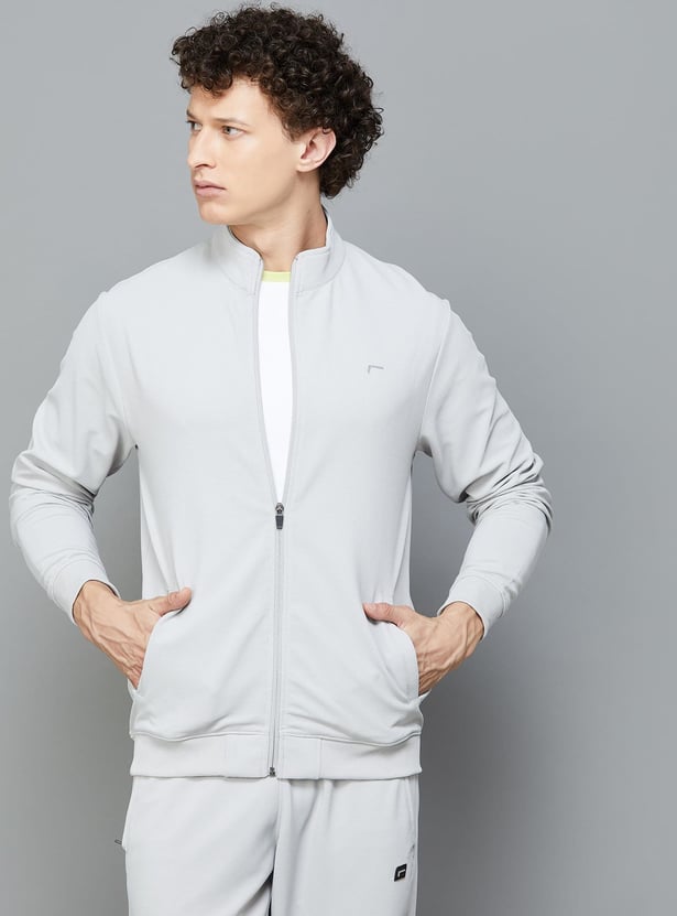 FAME FOREVER ACTIVE Textured Zip-Up Sports Jacket