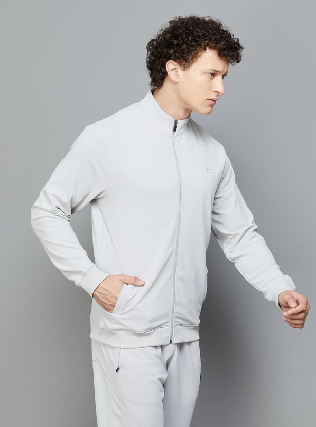 FAME FOREVER ACTIVE Textured Zip-Up Sports Jacket