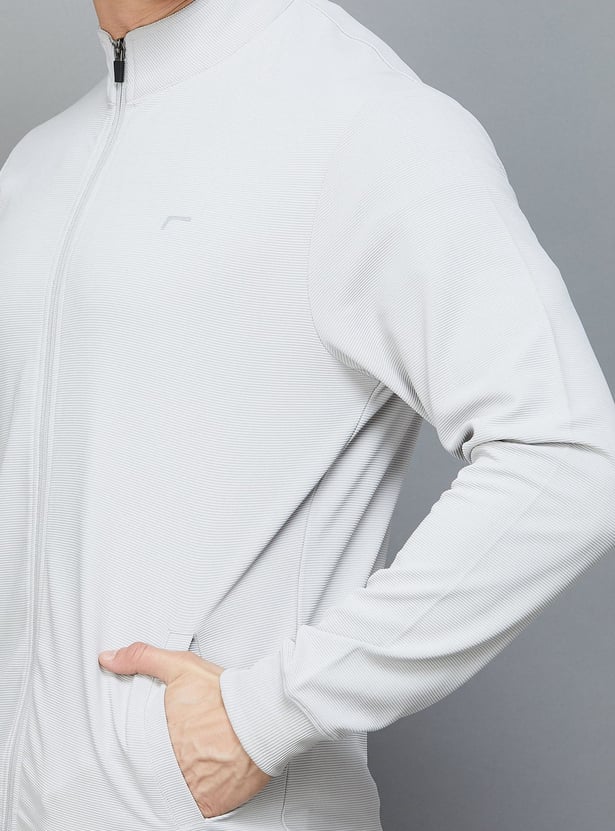 FAME FOREVER ACTIVE Textured Zip-Up Sports Jacket