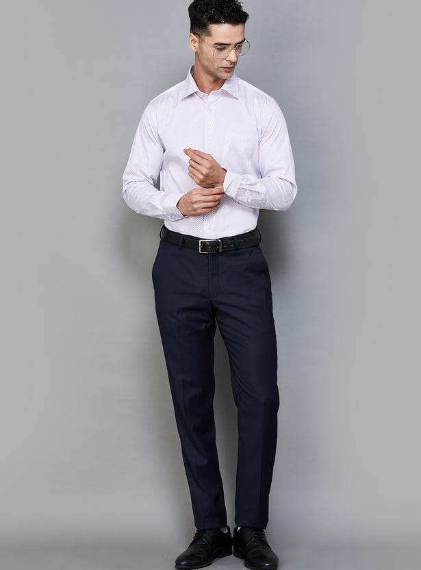 LOUIS PHILIPPE Men Slim Straight Formal Trousers