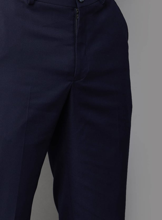 LOUIS PHILIPPE Men Slim Straight Formal Trousers