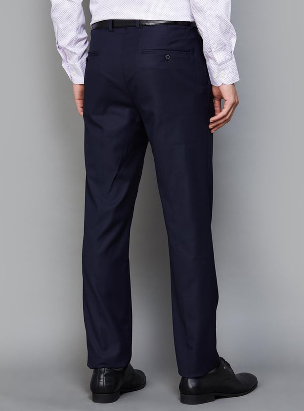 LOUIS PHILIPPE Men Slim Straight Formal Trousers