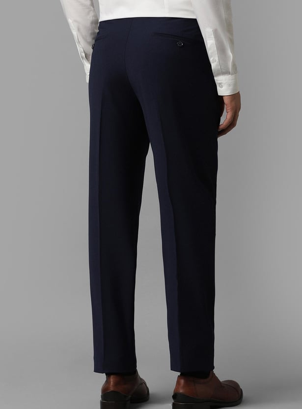 LOUIS PHILIPPE Men Solid Slim Straight Formal Trousers