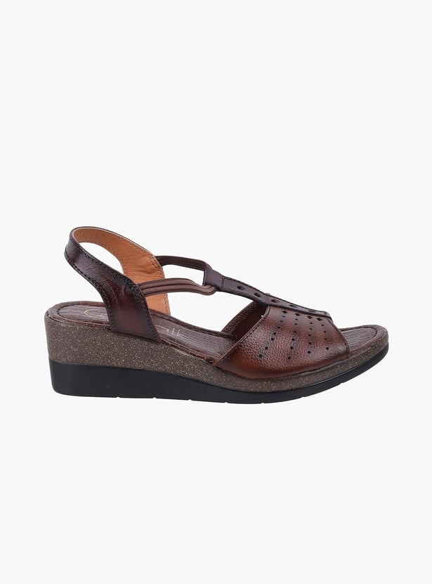 CATWALK Women Textured Open-Toe Wedge Sandals