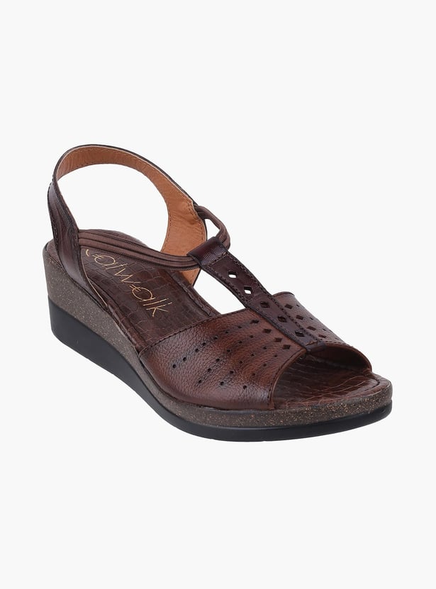 CATWALK Women Textured Open-Toe Wedge Sandals