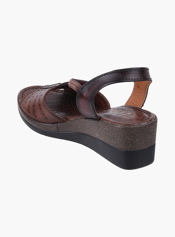 CATWALK Women Textured Open-Toe Wedge Sandals