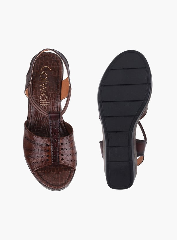 CATWALK Women Textured Open-Toe Wedge Sandals