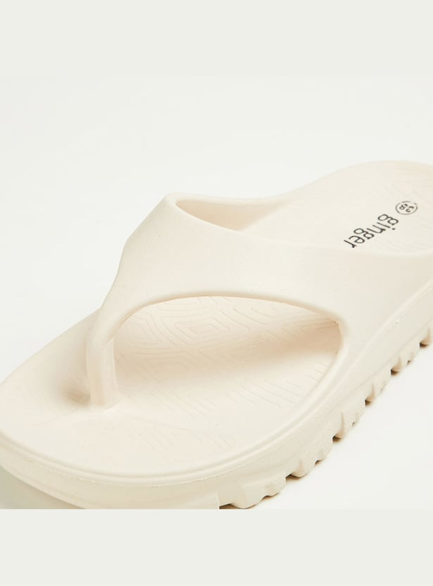 GINGER Women Solid Platform Flip Flops
