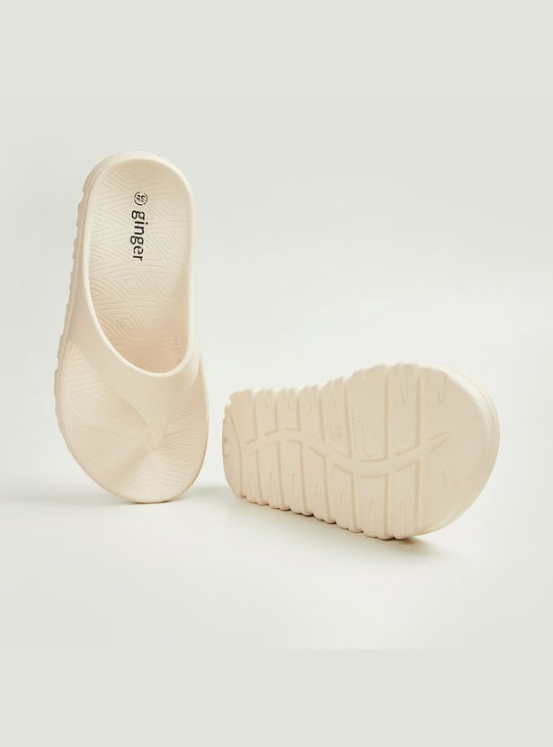 GINGER Women Solid Platform Flip Flops