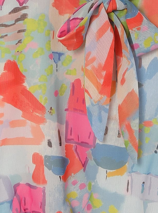 PEPPERMINT Girls Printed Top with Solid Shorts