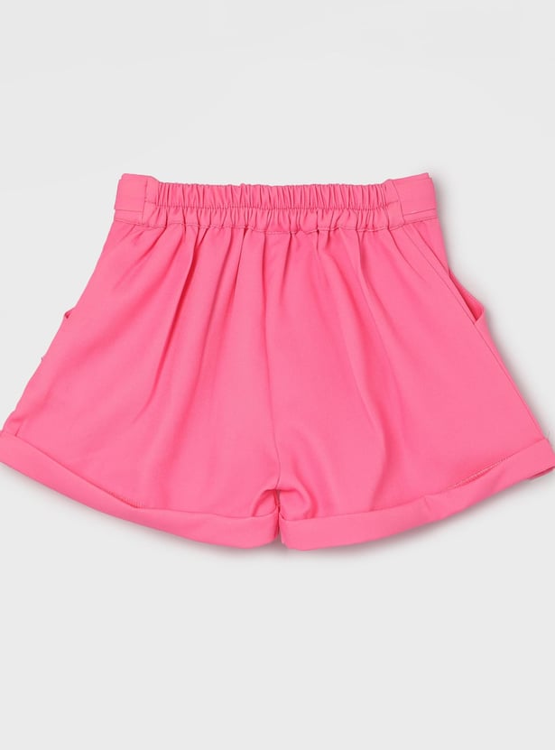 PEPPERMINT Girls Printed Top with Solid Shorts