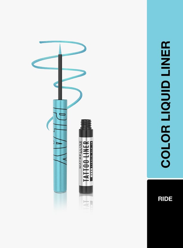 MAYBELLINE NEW YORK Tattoo Play Liquid Eyeliner - Ride Light Blue - 2.1ml
