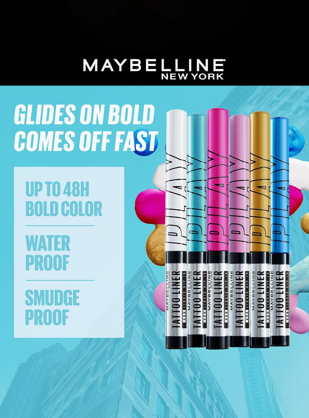 MAYBELLINE NEW YORK Tattoo Play Liquid Eyeliner - Ride Light Blue - 2.1ml