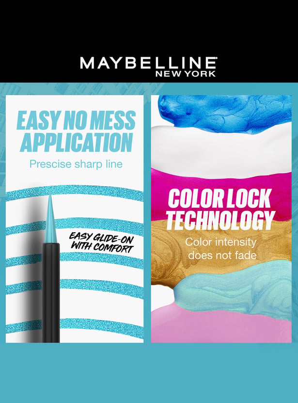 MAYBELLINE NEW YORK Tattoo Play Liquid Eyeliner - Ride Light Blue - 2.1ml