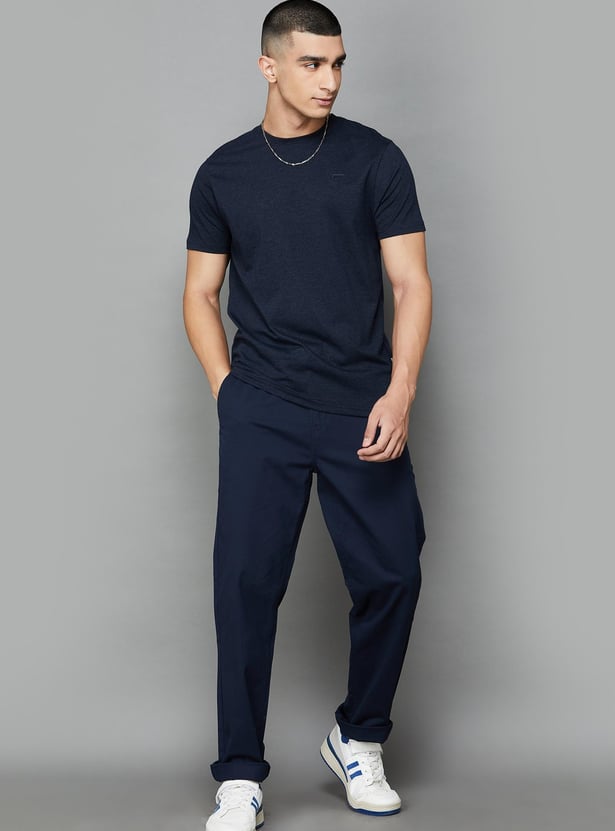 FAME FOREVER Men Solid Regular Fit T-shirt