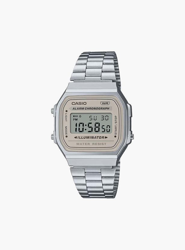 CASIO Vintage Unisex Analog-Digital Watch with Metal Strap -