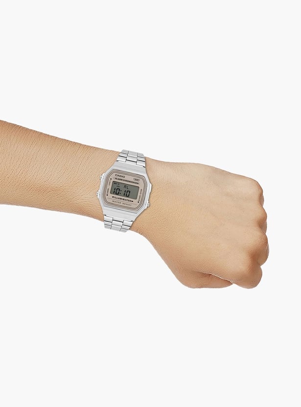 CASIO Vintage Unisex Analog-Digital Watch with Metal Strap -