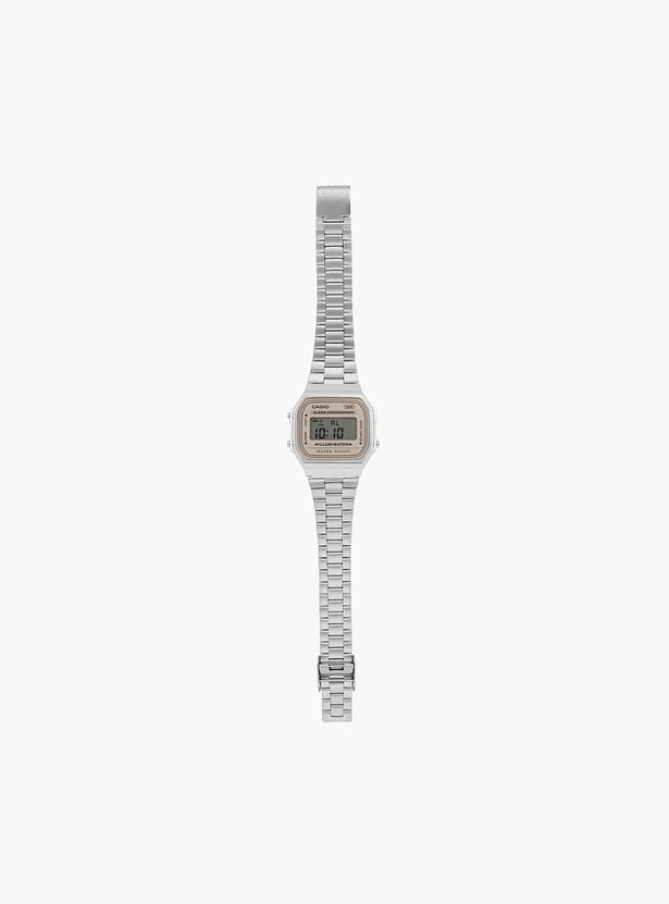 CASIO Vintage Unisex Analog-Digital Watch with Metal Strap -