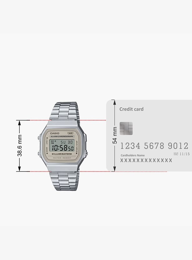 CASIO Vintage Unisex Analog-Digital Watch with Metal Strap -