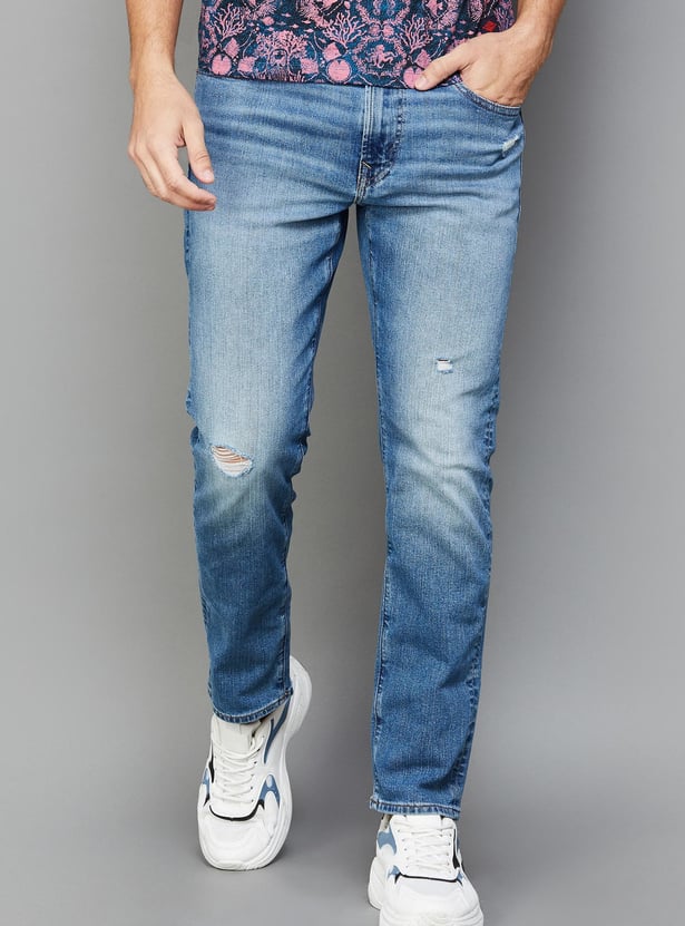 AMERICAN EAGLE Men Distressed Slim Tapered Jeans