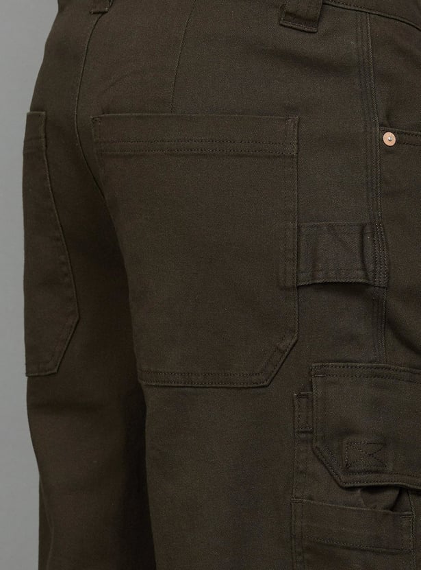 JACK & JONES Men Solid Regular Fit Cargo Trousers