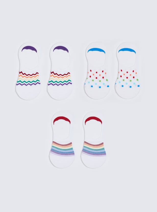 GINGER Women Printed No-Show Socks - Pack of 3
