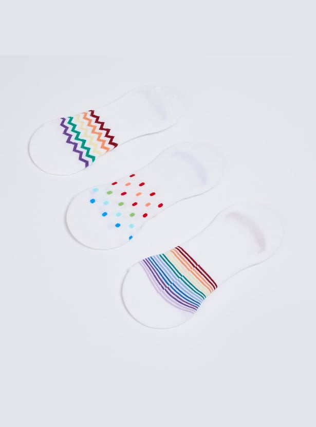 GINGER Women Printed No-Show Socks - Pack of 3