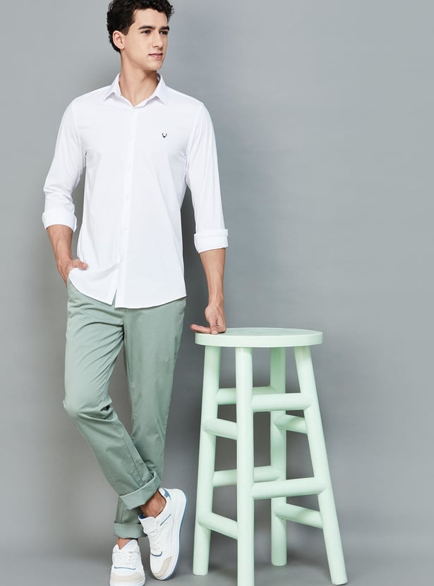ALLEN SOLLY Men Solid Slim Fit Shirt