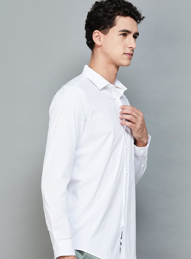 ALLEN SOLLY Men Solid Slim Fit Shirt