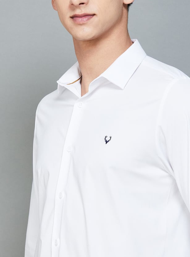 ALLEN SOLLY Men Solid Slim Fit Shirt