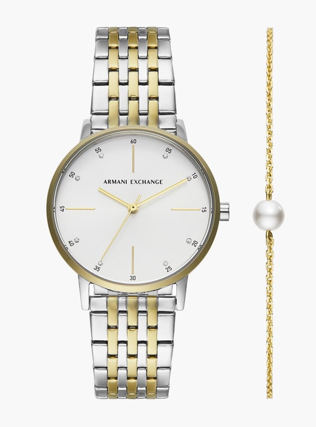 ARMANI EXCHANGE Women Embellished Analog Watch with Bracelet - AX7156SET