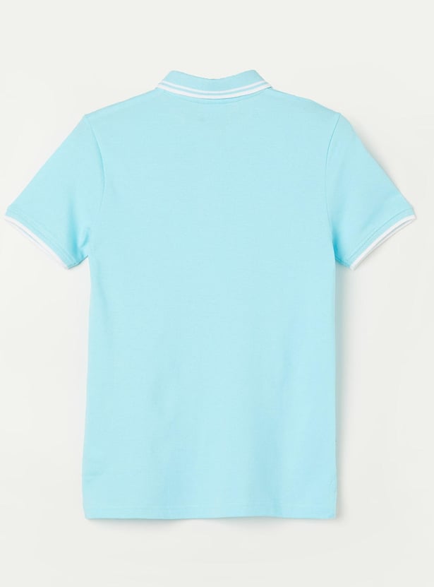 FAME FOREVER Boys Contrast Trim Polo T-shirt