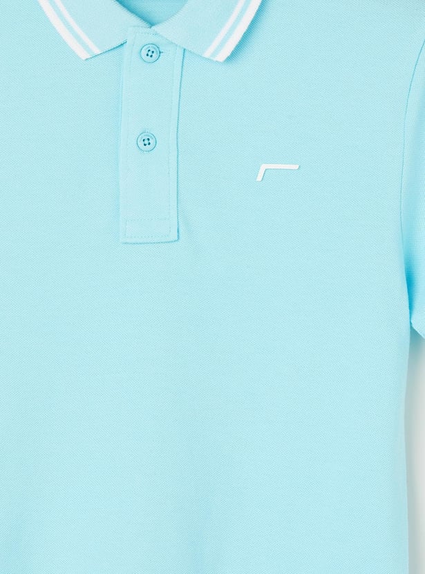 FAME FOREVER Boys Contrast Trim Polo T-shirt