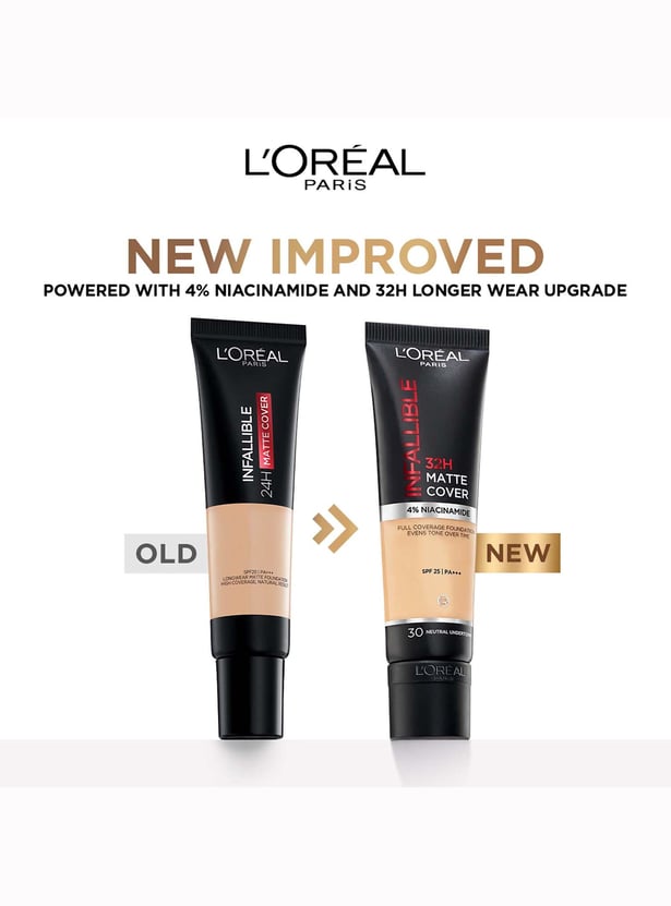 L'OREAL PARIS Infallible Matte Cover Liquid Foundation - 128 Neutral Undertone - 30ml