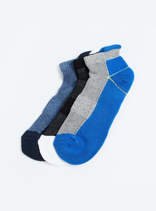 FORCA Men Colourblock Ankle-Length Socks - Pack of 3