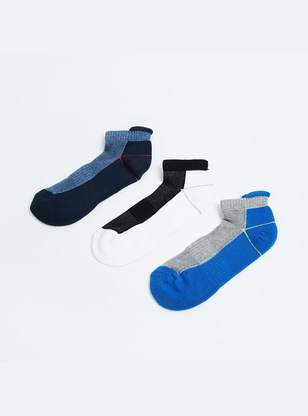 FORCA Men Colourblock Ankle-Length Socks - Pack of 3