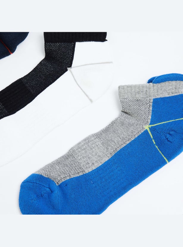 FORCA Men Colourblock Ankle-Length Socks - Pack of 3