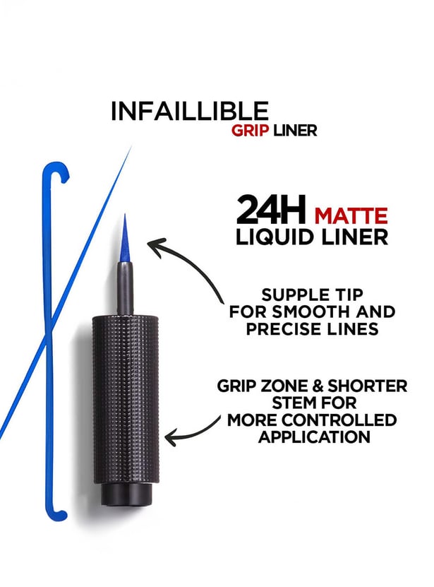 L'OREAL PARIS Infallible Grip 24h Matte Liquid Eye Liner - 02 BLUE - 5.7g