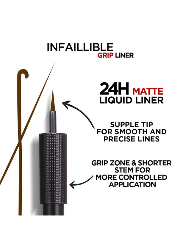 L'OREAL PARIS Infallible Grip 24h Matte Liquid Eye Liner - 03 Brown - 5.7 gm