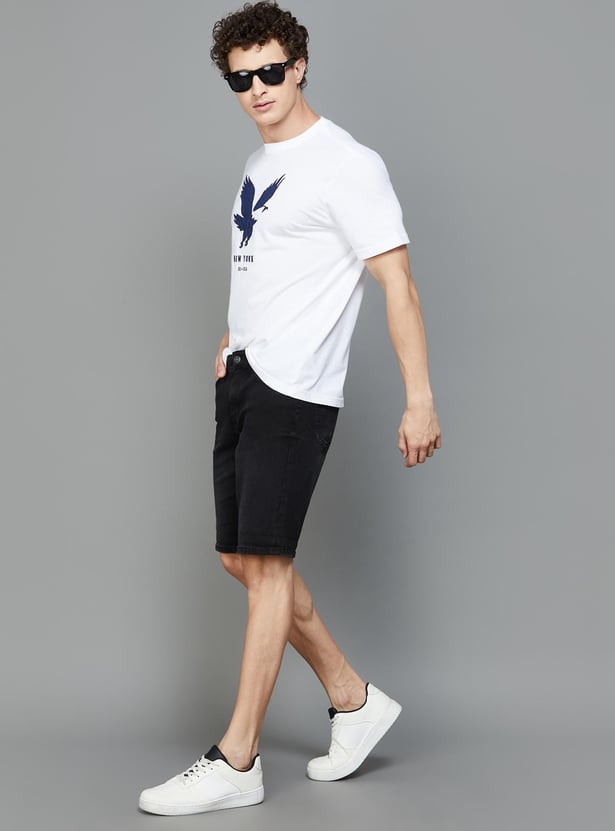 Buy CELIO Men Washed Slim Fit Denim Shorts from Celio at just INR