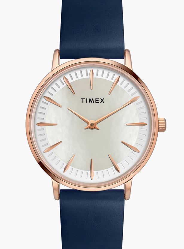 Buy TIMEX Women Mother of Pearl Analog Watch with Leather Strap TWEL15605 from Timex at just INR 3495.0