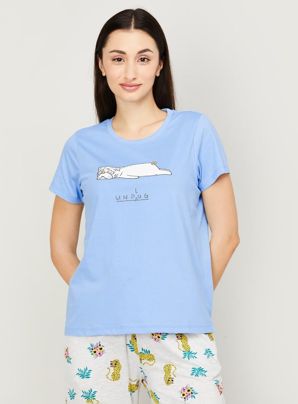 GINGER Women Graphic Printed Short Sleeve T-shirt